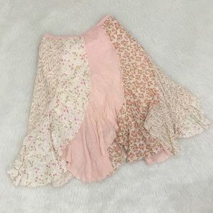 fairycore patchwork pink floral skirt